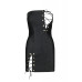 Мінісукня з екошкіри CELINE CHEMISE black 6XL/7XL — Passion: шнурівка, трусики в комплекті