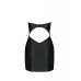 Мінісукня з екошкіри CELINE CHEMISE black 6XL/7XL — Passion: шнурівка, трусики в комплекті