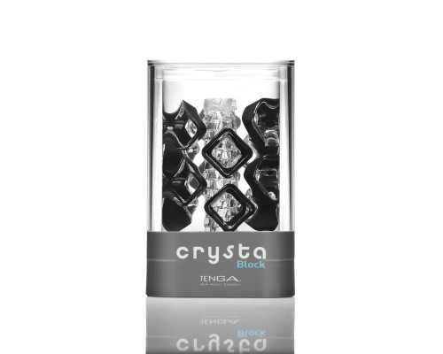 Мастурбатор TENGA Crysta Block, унікальний рельєф, стимулювальні щільні блоки, прозорий матеріал