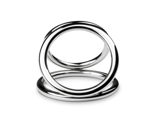 Тройное эрекционное кольцо Sinner Gear Unbendable - Triad Chamber Metal Cock and Ball Ring - Large