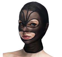 Маска серце сітка з відкритим ротом та очима Feral Feelings - Hearts Mask Black/Black