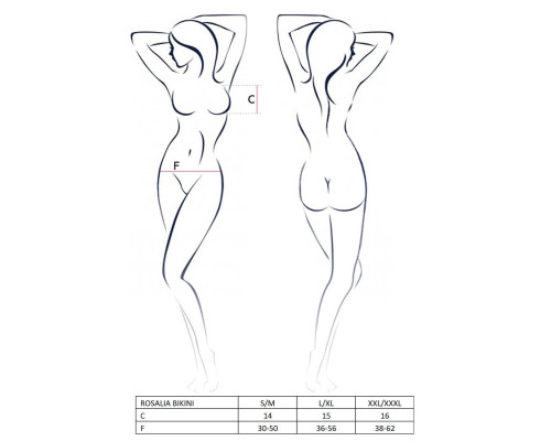 Комплект білизни ROSALIA BIKINI red S/M - Passion: відкритий ліф і стрінги