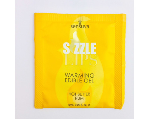 Пробник массажного геля Sensuva - Sizzle Lips Butter Rum (6 мл)