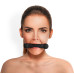 Кляп Палиця, силікон та натуральна шкіра, Art of Sex - Gag Stick Silicon, Чорний