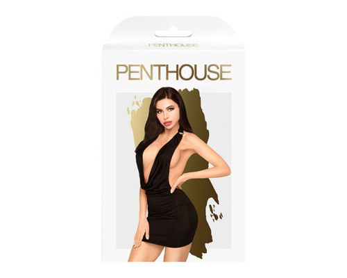 Міні-сукня з хомутом та глибоким декольте Penthouse - Heart Rob Black L/XL