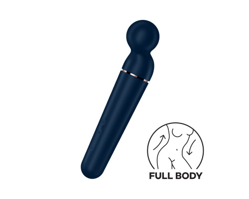 Вібромасажер мікрофон Satisfyer Planet Wand-er Blue/Rosegold