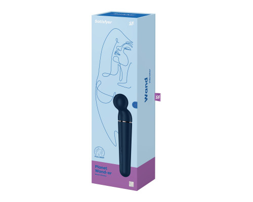 Вібромасажер мікрофон Satisfyer Planet Wand-er Blue/Rosegold