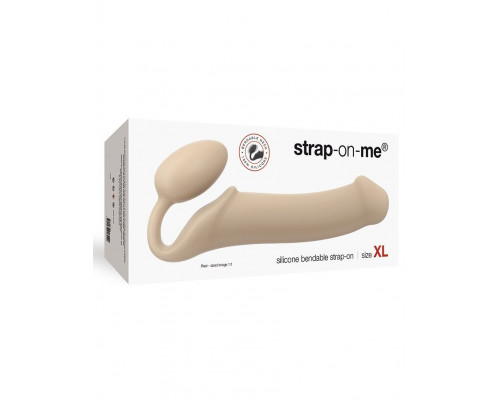Безремневой страпон Strap-On-Me Flesh XL, полностью регулируемый, диаметр 4,5см