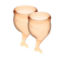 Набір менструальних чаш Satisfyer Feel Secure (orange), 15мл та 20мл, мішечок для зберігання