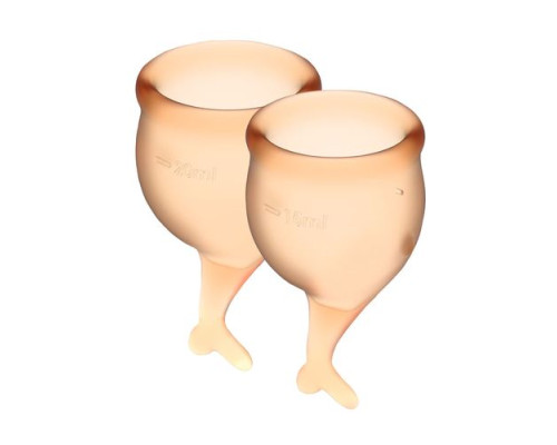 Набір менструальних чаш Satisfyer Feel Secure (orange), 15мл та 20мл, мішечок для зберігання