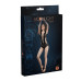 Боді Moonlight Model 11 Black, глибоке декольте, вставки з великої сітки з боків, імітація трусиків