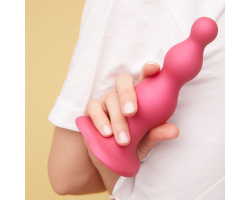 Насадка для страпона Strap-On-Me Dildo Plug Beads Framboise Metallic XL