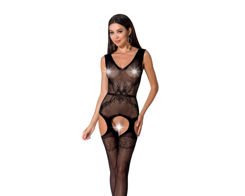 Бодістокінг Passion BS062 black, комбінезон, імітація панчох