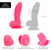 Ребристий фалоімітатор на присосці ADDICTION – Tom 7″ Dildo With Balls – Pink, віброкуля у подарунок