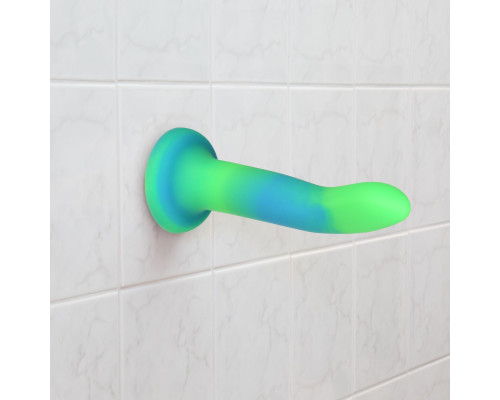Фалоімітатор, що світиться у темряві, ADDICTION - Rave - 8" Glow in the Dark Dildo - Blue Green