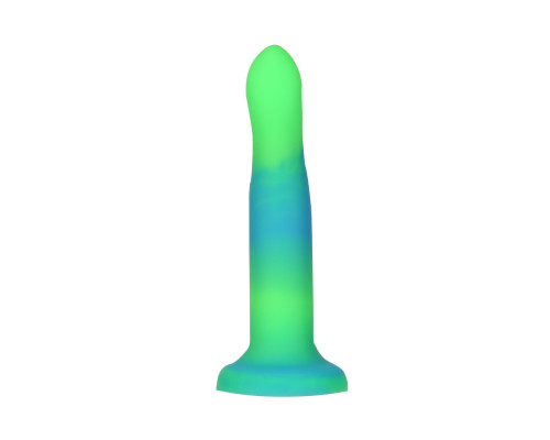 Фалоімітатор, що світиться у темряві, ADDICTION - Rave - 8" Glow in the Dark Dildo - Blue Green