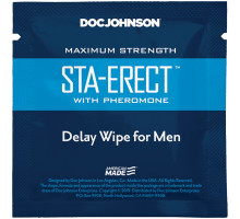 Пролонгуюча серветка Doc Johnson Sta-Erect Delay Wipe For Men з феромонами