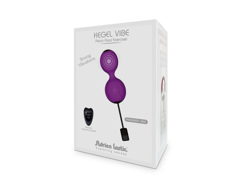 Вагінальні кульки з вібрацією Adrien Lastic Kegel Vibe Purple, діаметр 3,7 см