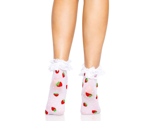 Leg Avenue Strawberry ruffle top anklets
