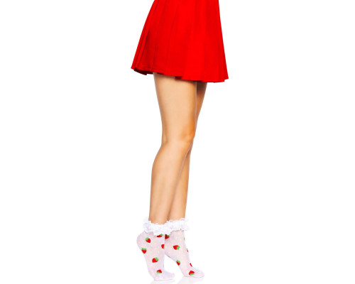 Leg Avenue Strawberry ruffle top anklets