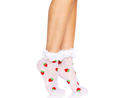 Leg Avenue Strawberry ruffle top anklets