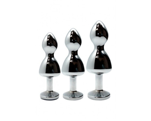 Анальна пробка Wooomy Lollypop Double Ball Metal Plug Blue S