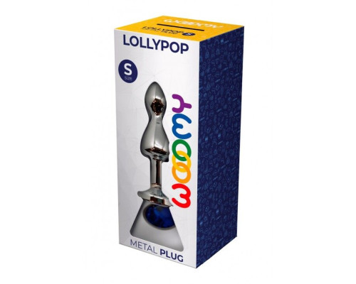 Анальна пробка Wooomy Lollypop Double Ball Metal Plug Blue S