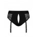 Кружевные трусы для страпона с подвязками для чулок Strap-On-Me DIVA HARNESS - M