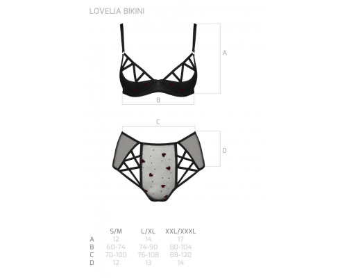 Еротичний комплект з малюнком LOVELIA BIKINI black XXL/XXXL - Passion