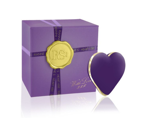 Вібратор-серце Rianne S: Heart Vibe Purple, 10 режимів роботи, медичний силікон, подарункова упаковк
