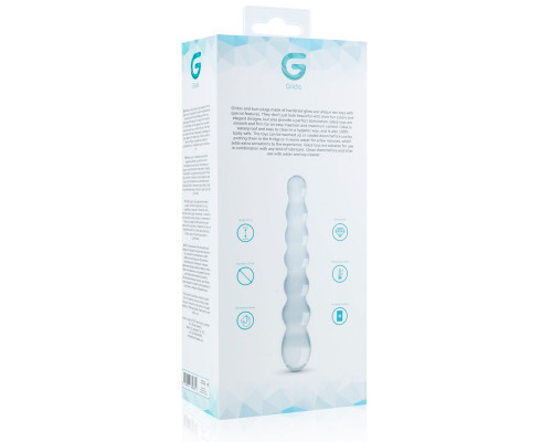 Скляний ділдо у вигляді намистин Gildo Glass Dildo No. 19