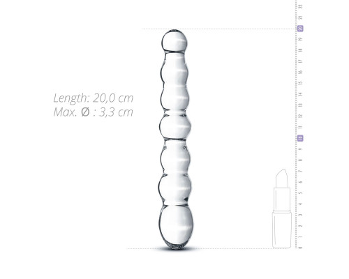 Скляний ділдо у вигляді намистин Gildo Glass Dildo No. 19