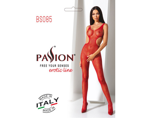 Эротический бодистокинг с рисунком Passion BS085 red