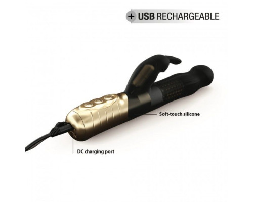 Вібратор-кролик Dorcel Baby Rabbit Gold 2.0 з перловим масажем і голівкою, що обертається