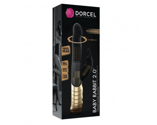 Вібратор-кролик Dorcel Baby Rabbit Gold 2.0 з перловим масажем і голівкою, що обертається