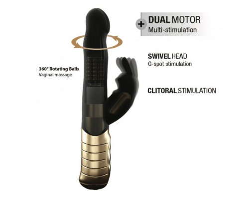 Вібратор-кролик Dorcel Baby Rabbit Gold 2.0 з перловим масажем і голівкою, що обертається