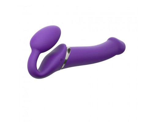 Безремневий страпон з вібрацією Strap-On-Me Vibrating Violet L (м'ята упаковка)
