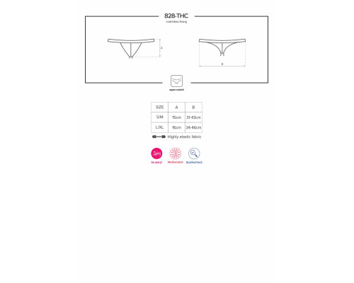 Obsessive 828-THC-1 crotchless thong L/XL