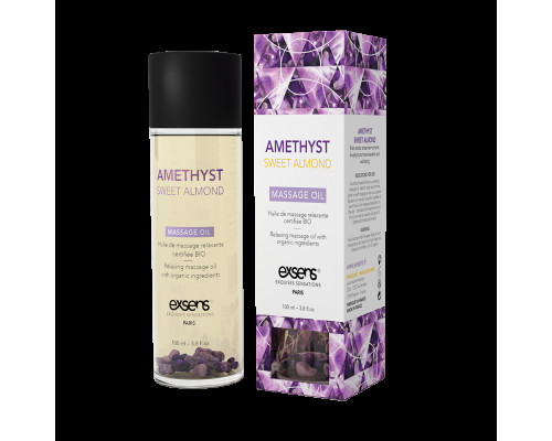 Масажна олія EXSENS Amethyst Sweet Almond (розслаблююча, з аметистом) 100мл, натуральна