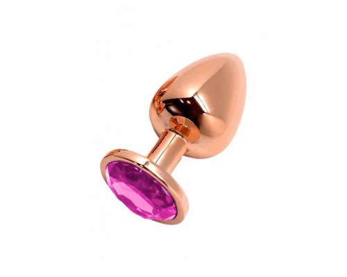 Анальна пробка Wooomy Tralalo Rose Gold Metal Plug MAGENTA M