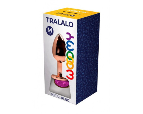 Анальна пробка Wooomy Tralalo Rose Gold Metal Plug MAGENTA M