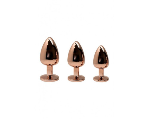 Анальна пробка Wooomy Tralalo Rose Gold Metal Plug MAGENTA M
