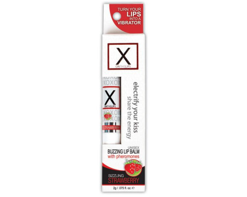 Стимулирующий бальзам для губ унисекс Sensuva - X on the Lips Strawberry с феромонами, клубника
