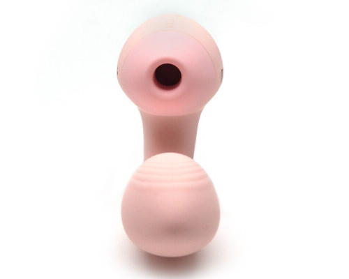 Вакуумний вібратор Kistoy Tina Mini Light Pink, вагінально-кліторальний