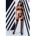 Комплект білизни PERDITA SET black XXL/XXXL - Passion Exclusive: стрепи: ліф, стрінги і пояс для пан