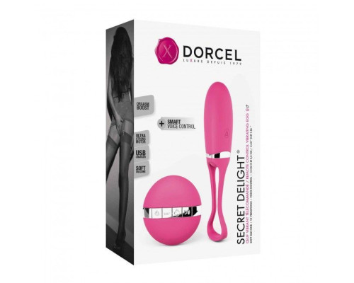 Віброяйце Dorcel Secret Delight Magenta з пультом ДК, з турборежимом та голосовим керуванням