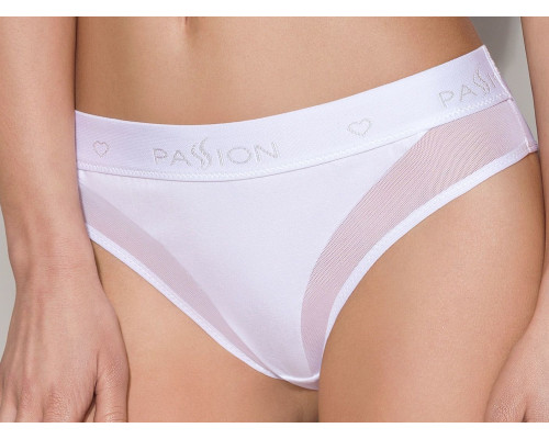 Трусики з прозорою вставкою Passion PS002 PANTIES white, size XL