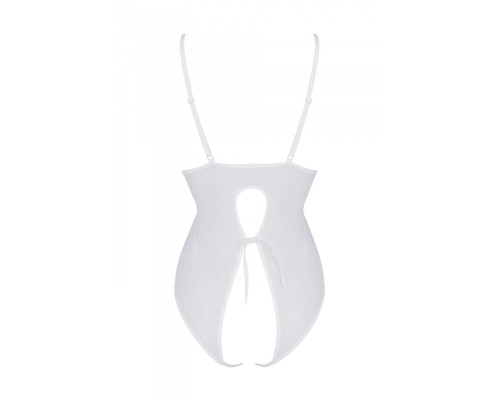 Боді з ажурним декором та відкритим кроком Ursula Body white XXL/XXXL — Passion