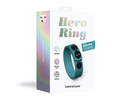 Регулируемое эрекционное кольцо на кнопках Love To Love HERO RING - TEAL ME