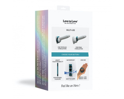 Регулируемое эрекционное кольцо на кнопках Love To Love HERO RING - TEAL ME